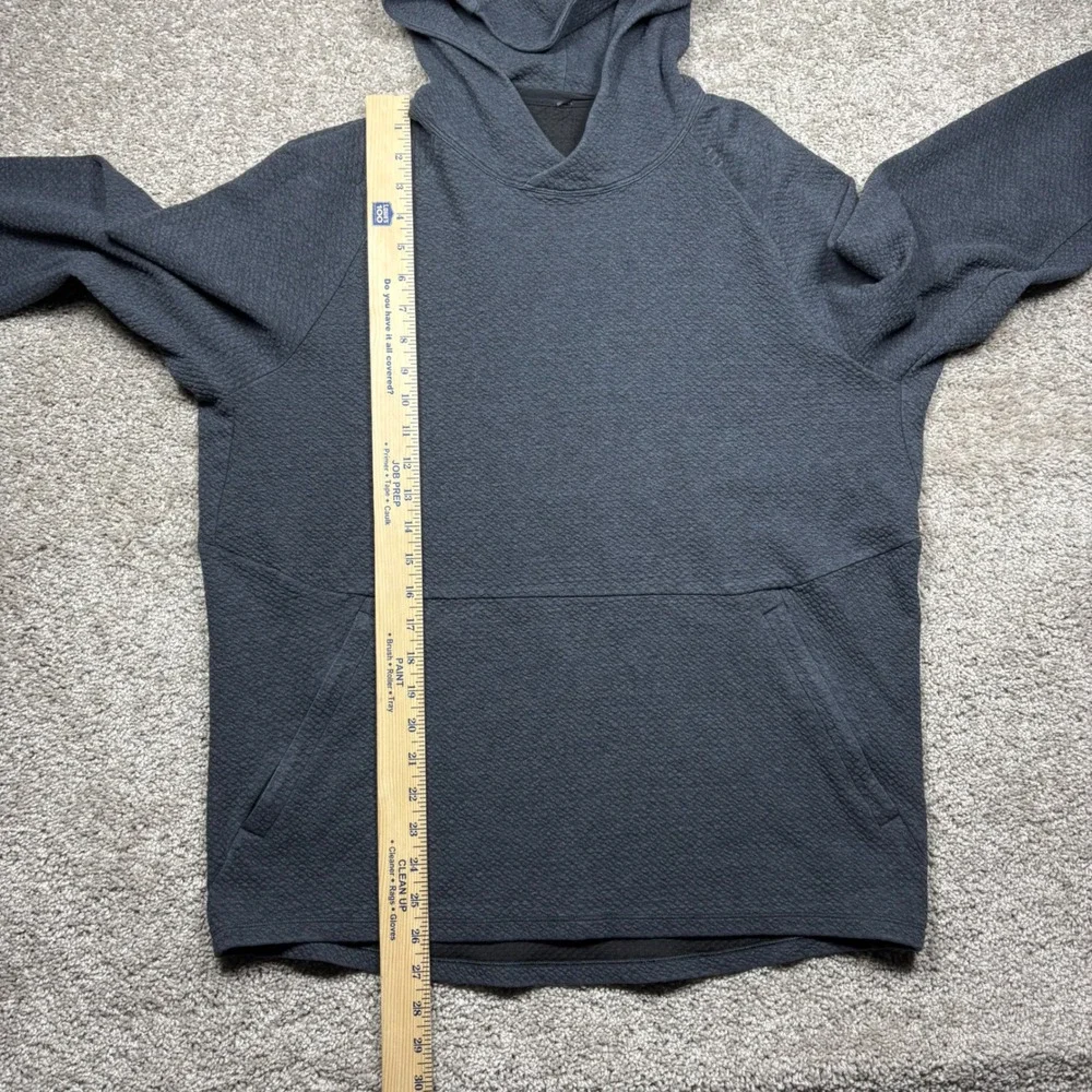 Lululemon At Ease Hoodie Mens Large Heathered Black Textured Knit LM3BF7S